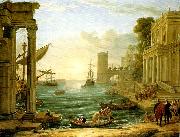 Claude Lorrain seaport with the embarkation of the queen of sheba Sweden oil painting artist
